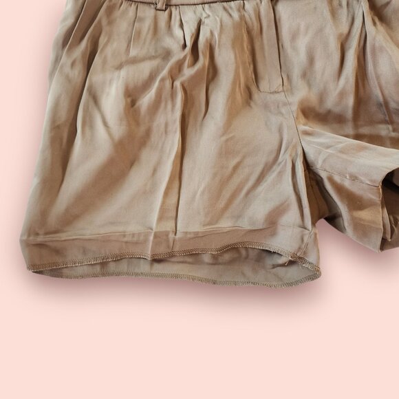 Y2K bebe gold satin trouser shorts mcbling office siren size 6 glam luxe - Picture 6 of 8